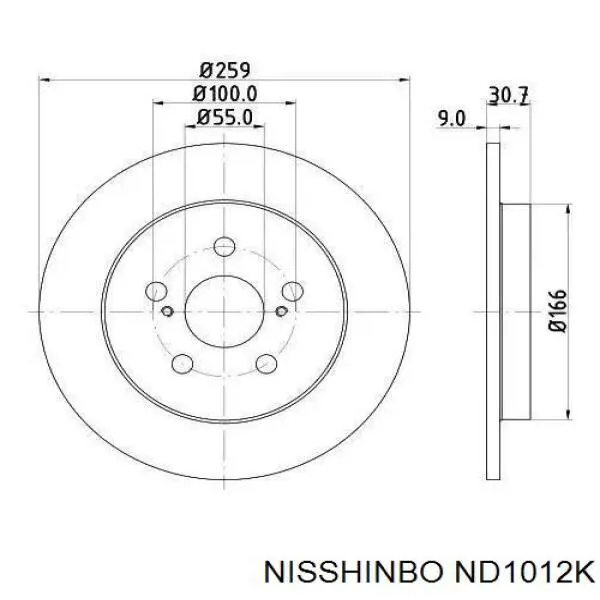 ND1012K Nisshinbo disco de freno trasero