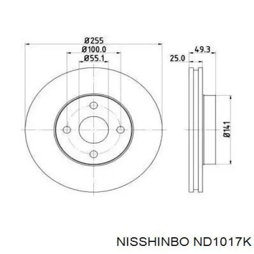 Comprar ND1017K Nisshinbo Freno de disco delantero
