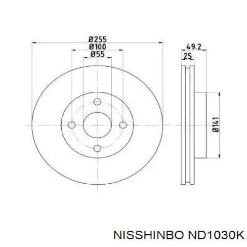 Comprar ND1030K Nisshinbo Freno de disco delantero