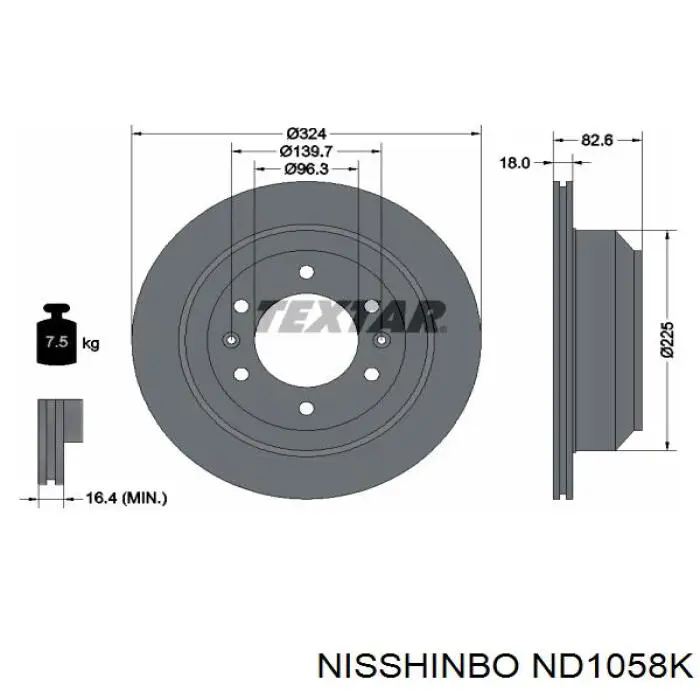 ND1058K Nisshinbo freno de disco delantero