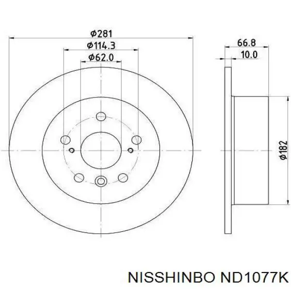 Comprar ND1077K Nisshinbo Disco de freno trasero