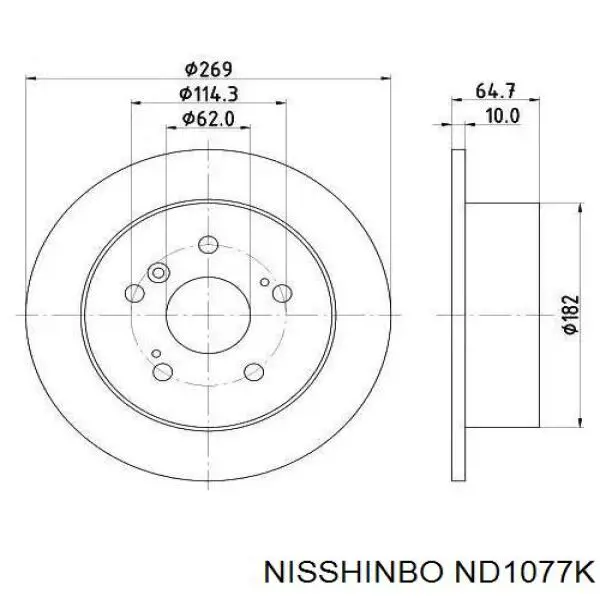 Disco de freno trasero Nisshinbo ND1077K precio, desde 47,40 EUR