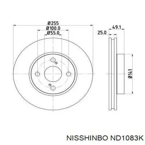 ND1083K Nisshinbo freno de disco delantero