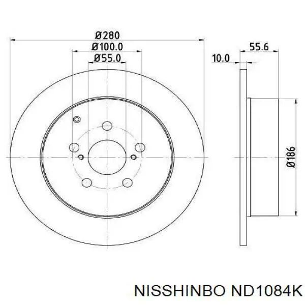 ND1084K Nisshinbo disco de freno trasero