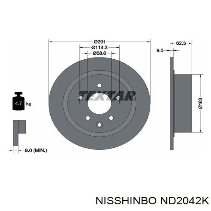 Disco de freno DI165C Japan Parts