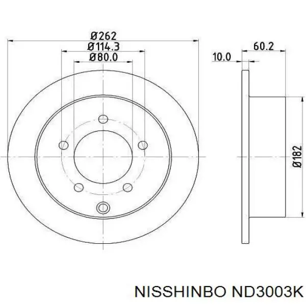 ND3003K Nisshinbo disco de freno trasero