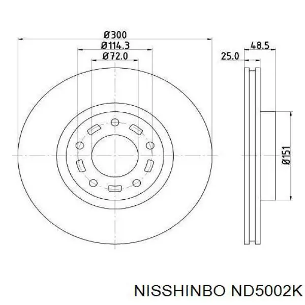 ND5002K Nisshinbo disco de freno delantero