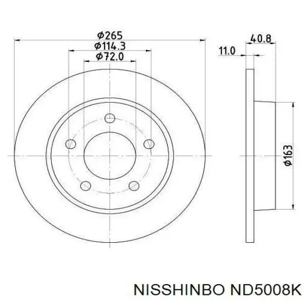 ND5008K Nisshinbo disco de freno trasero