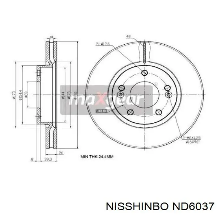 ND6037 Nisshinbo freno de disco delantero