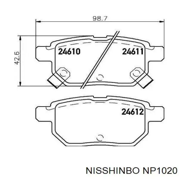 NP1020 Nisshinbo pastillas de freno traseras