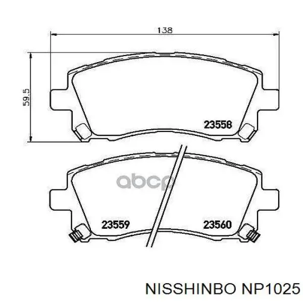 NP1025 Nisshinbo pastillas de freno delanteras