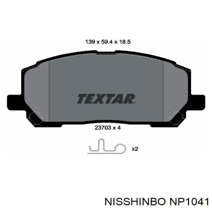 NP1041 Nisshinbo pastillas de freno delanteras