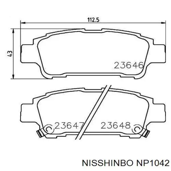 NP1042 Nisshinbo pastillas de freno traseras