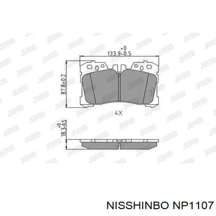 NP1107 Nisshinbo pastillas de freno delanteras