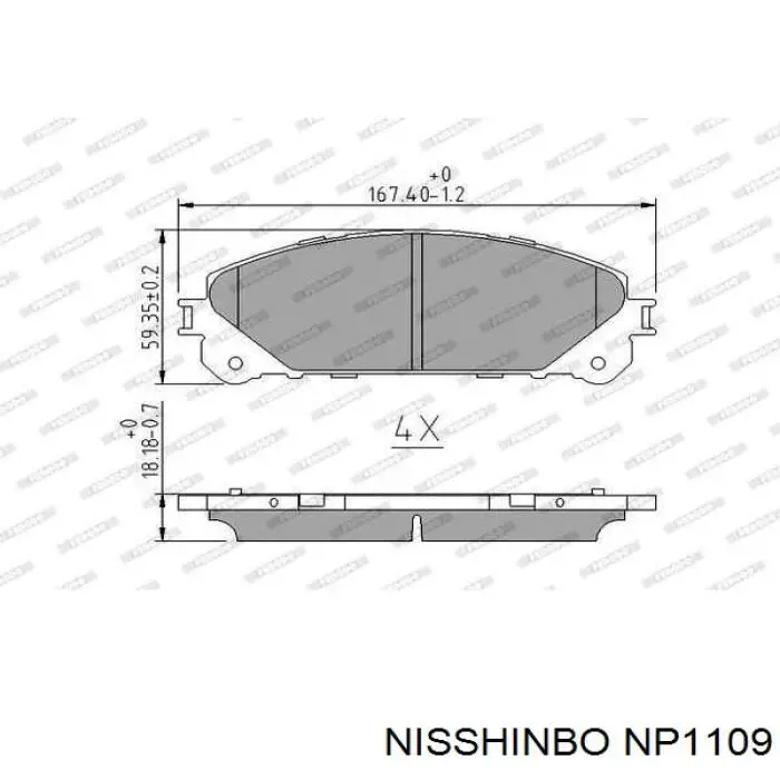 Comprar NP1109 Nisshinbo Pastillas delanteras de freno