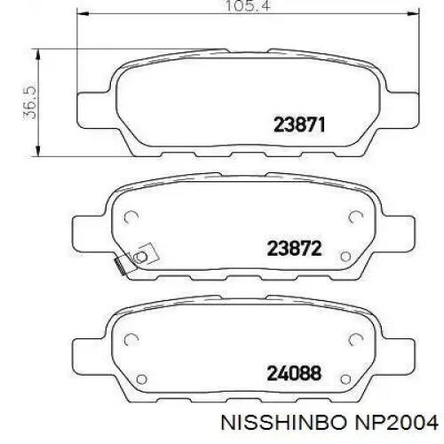 Pastillas traseras de freno Nisshinbo NP2004 precio, desde 12,95 EUR