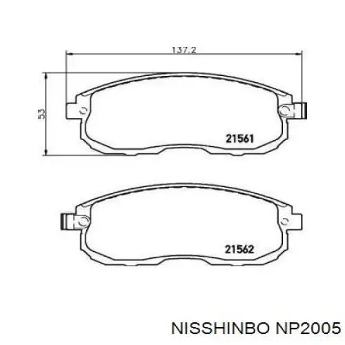 Comprar NP2005 Nisshinbo Pastillas delanteras de freno