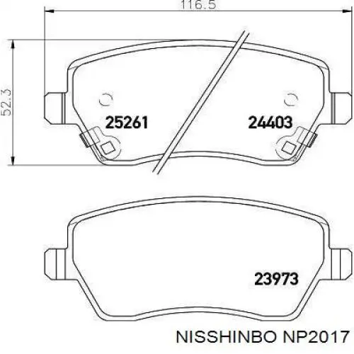NP2017 Nisshinbo pastillas de freno delanteras