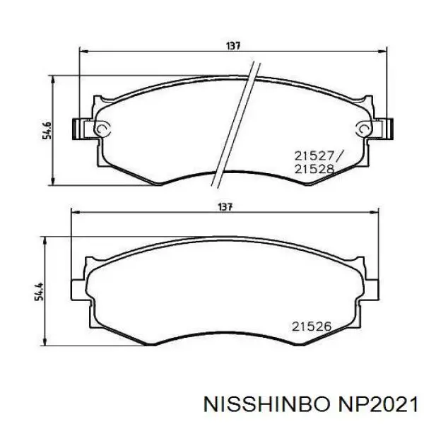 NP2021 Nisshinbo pastillas de freno delanteras