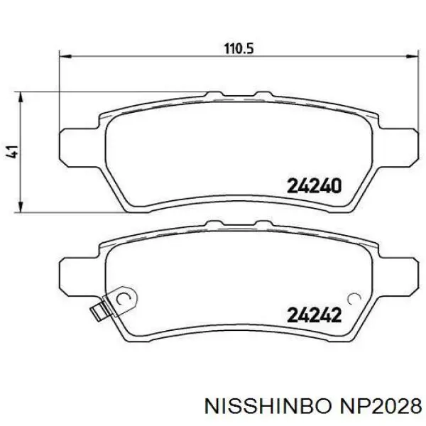 NP2028 Nisshinbo pastillas de freno traseras