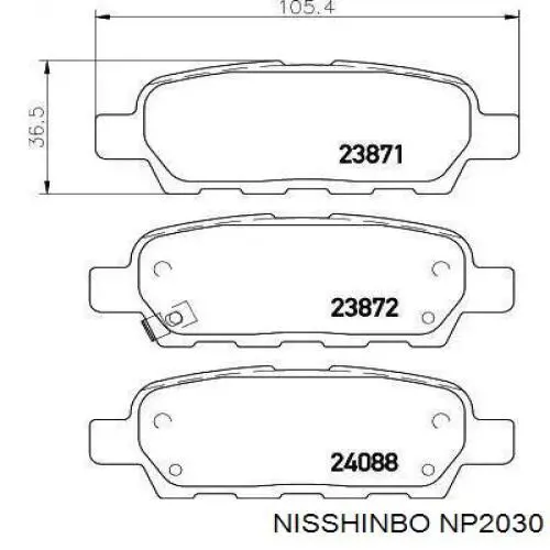 NP2030 Nisshinbo pastillas de freno delanteras