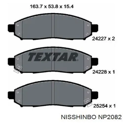 NP2082 Nisshinbo pastillas de freno delanteras