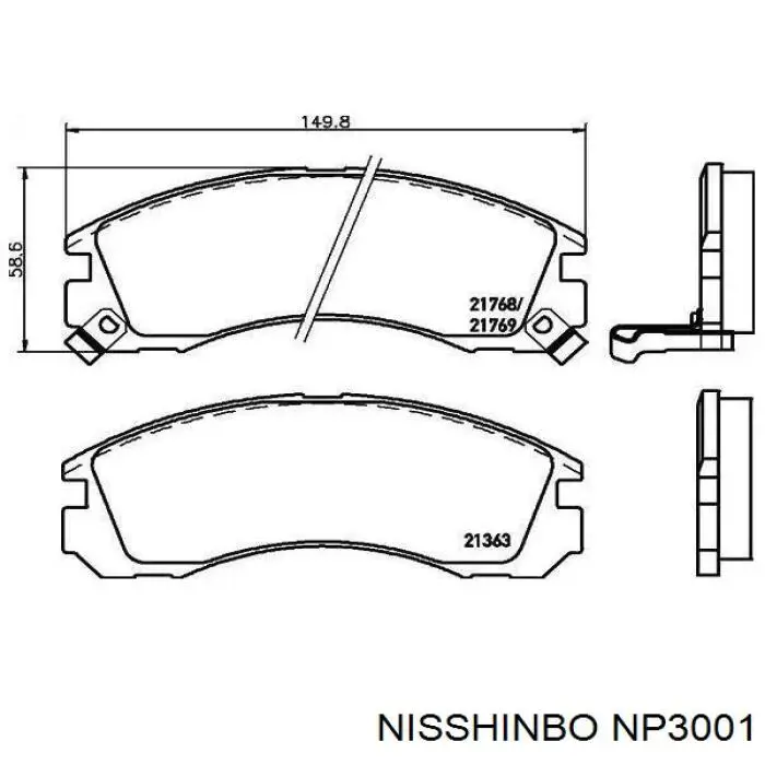 Comprar NP3001 Nisshinbo Pastillas delanteras de freno