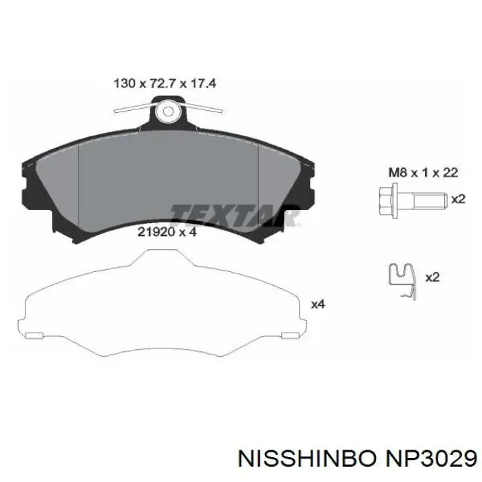 Pastillas de freno delanteras Mitsubishi MR977117