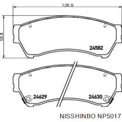 NP5017 Nisshinbo Pastillas delanteras