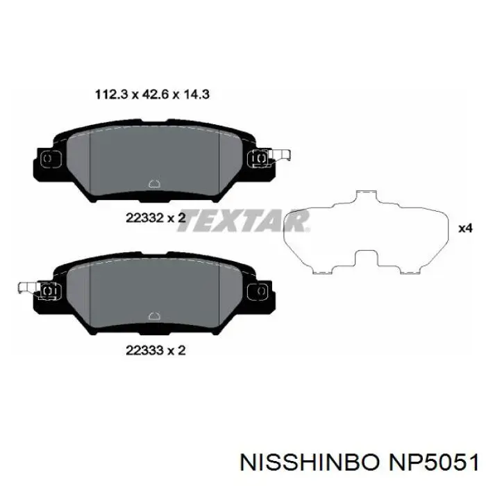 NP5051 Nisshinbo pastillas de freno traseras