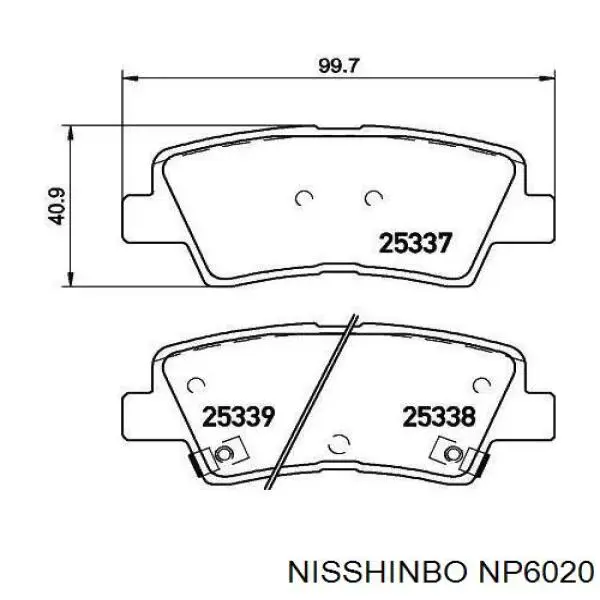 NP6020 Nisshinbo pastillas de freno traseras