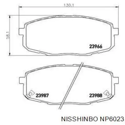 NP6023 Nisshinbo pastillas de freno delanteras