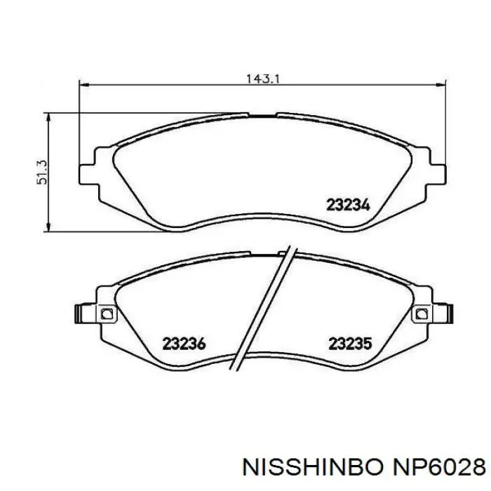 NP6028 Nisshinbo pastillas de freno delanteras