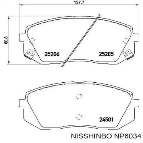 Comprar NP6034 Nisshinbo Pastillas delanteras de freno