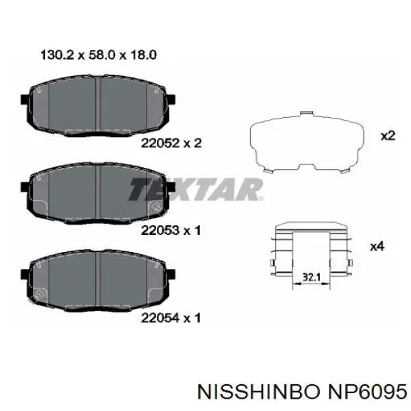 Pastillas de freno 58101J9A55 Hyundai/Kia