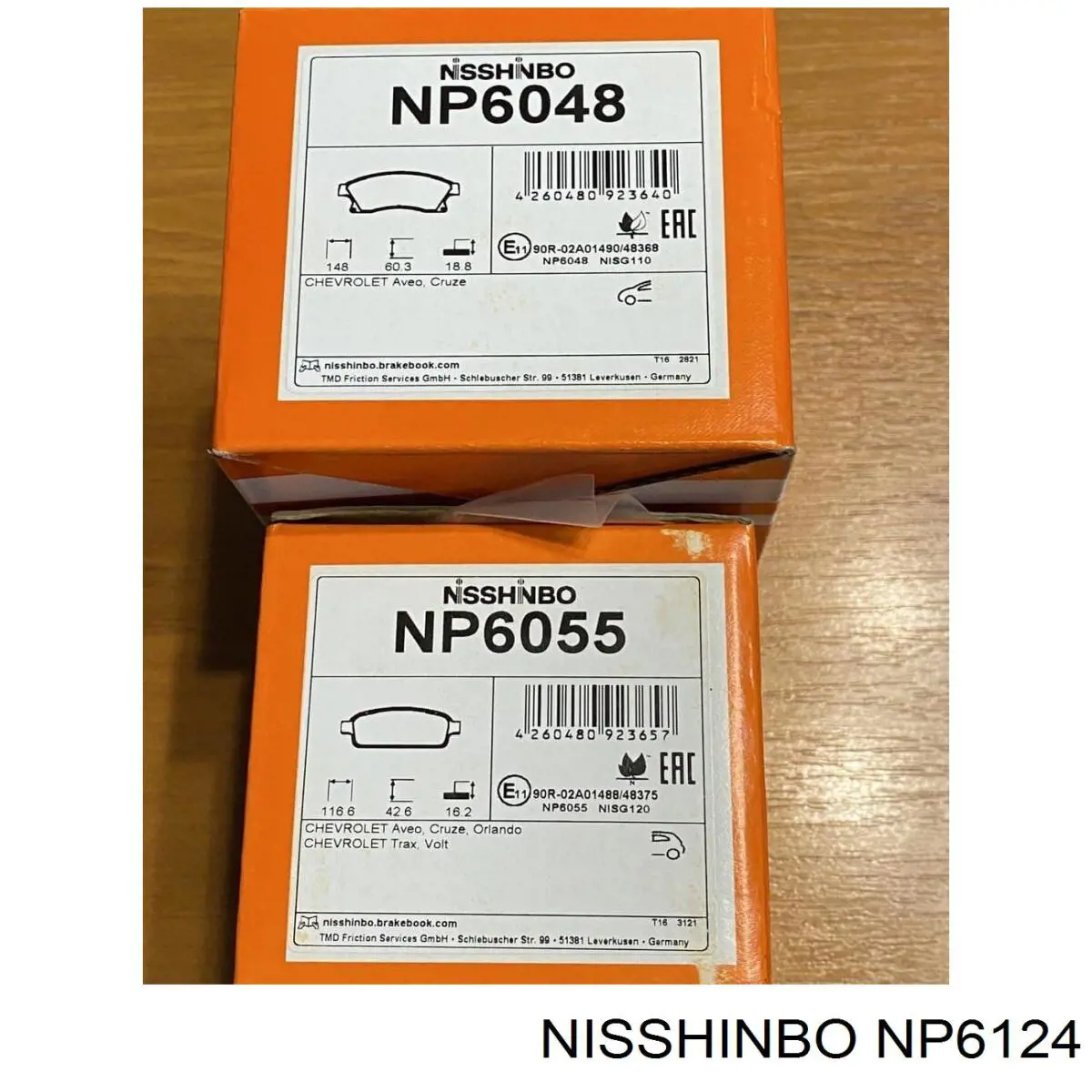 NP6124 Nisshinbo pastillas de freno traseras