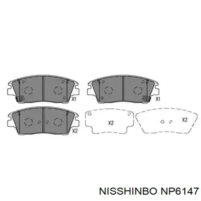 NP6147 Nisshinbo pastillas de freno delanteras