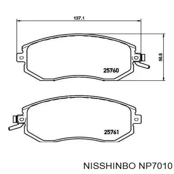 Comprar NP7010 Nisshinbo Pastillas delanteras de freno