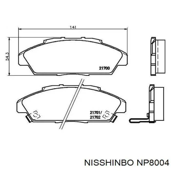 Comprar NP8004 Nisshinbo Pastillas delanteras de freno