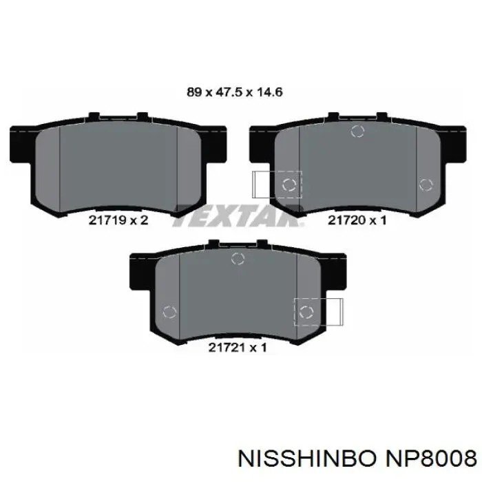 Pastillas traseras de freno Nisshinbo NP8008 precio, desde 26,29 EUR