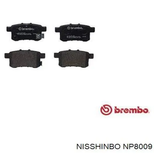 Pastillas de freno traseras NP8009 Nisshinbo