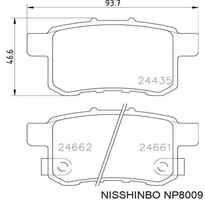 NP8009 Nisshinbo pastillas de freno traseras