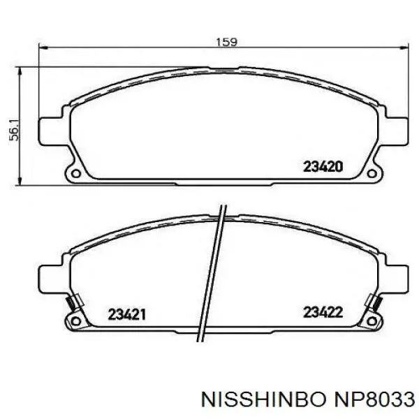 NP8033 Nisshinbo pastillas de freno traseras