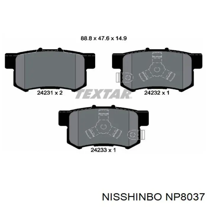 NP8037 Nisshinbo pastillas de freno traseras