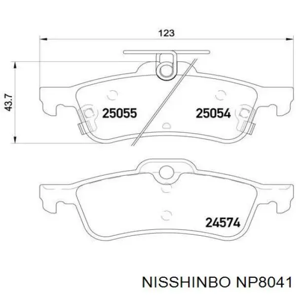 NP8041 Nisshinbo pastillas de freno traseras