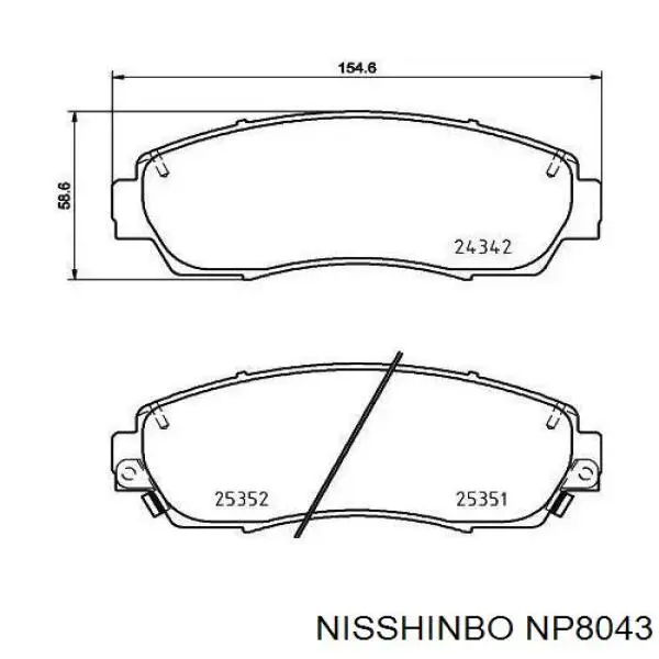 Pastillas traseras de freno Nisshinbo NP8043 precio, desde 32,40 EUR