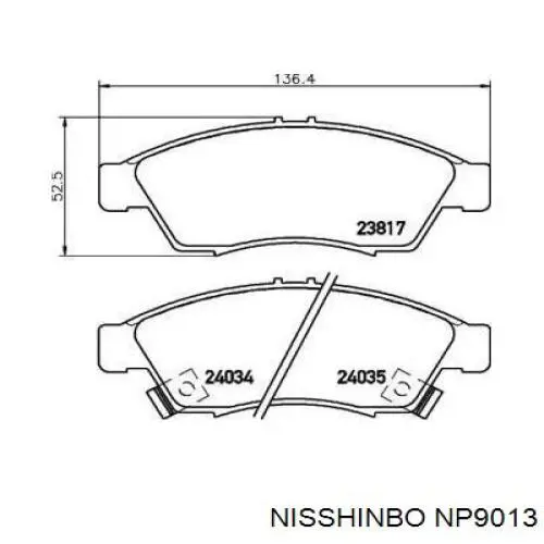 NP9013 Nisshinbo pastillas de freno delanteras