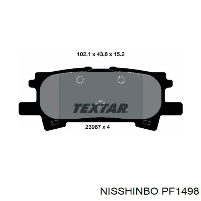 PF1498 Nisshinbo pastillas de freno traseras