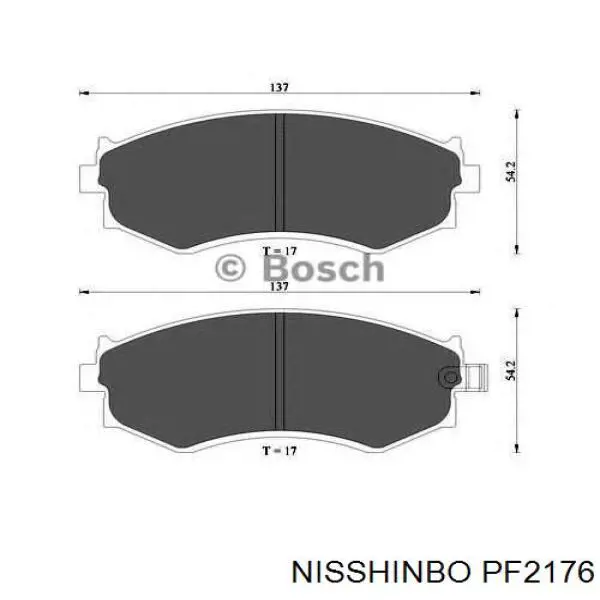 PF2176 Nisshinbo pastillas de freno delanteras