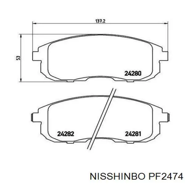 PF2474 Nisshinbo pastillas de freno delanteras